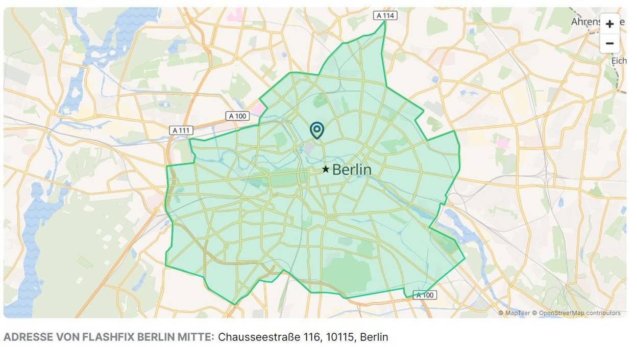 Servicegebiet Berlin als Beispiel für unsere aktive mobile Fahrradwerkstatt in der Nähe
